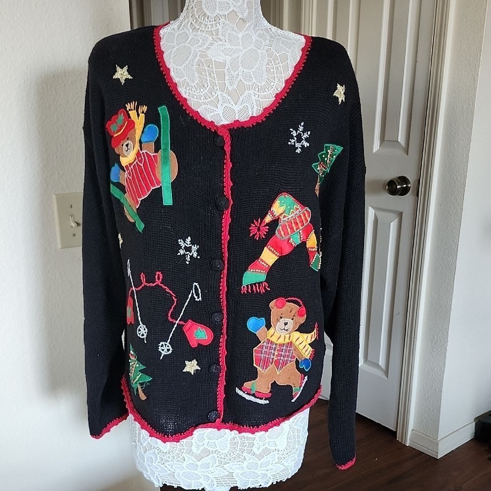 Nutcracker Y2K retro 80's Holiday Christmas Sweater Grannycore Cabincore Size XL